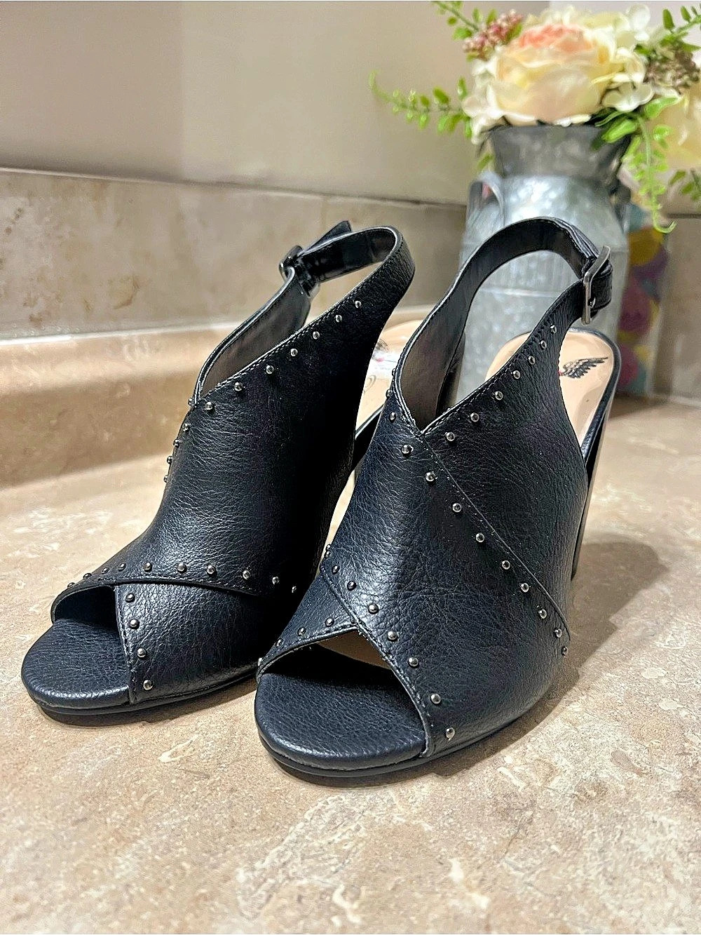 Penny loves Kenny studded ankle-strap heels Size US 6